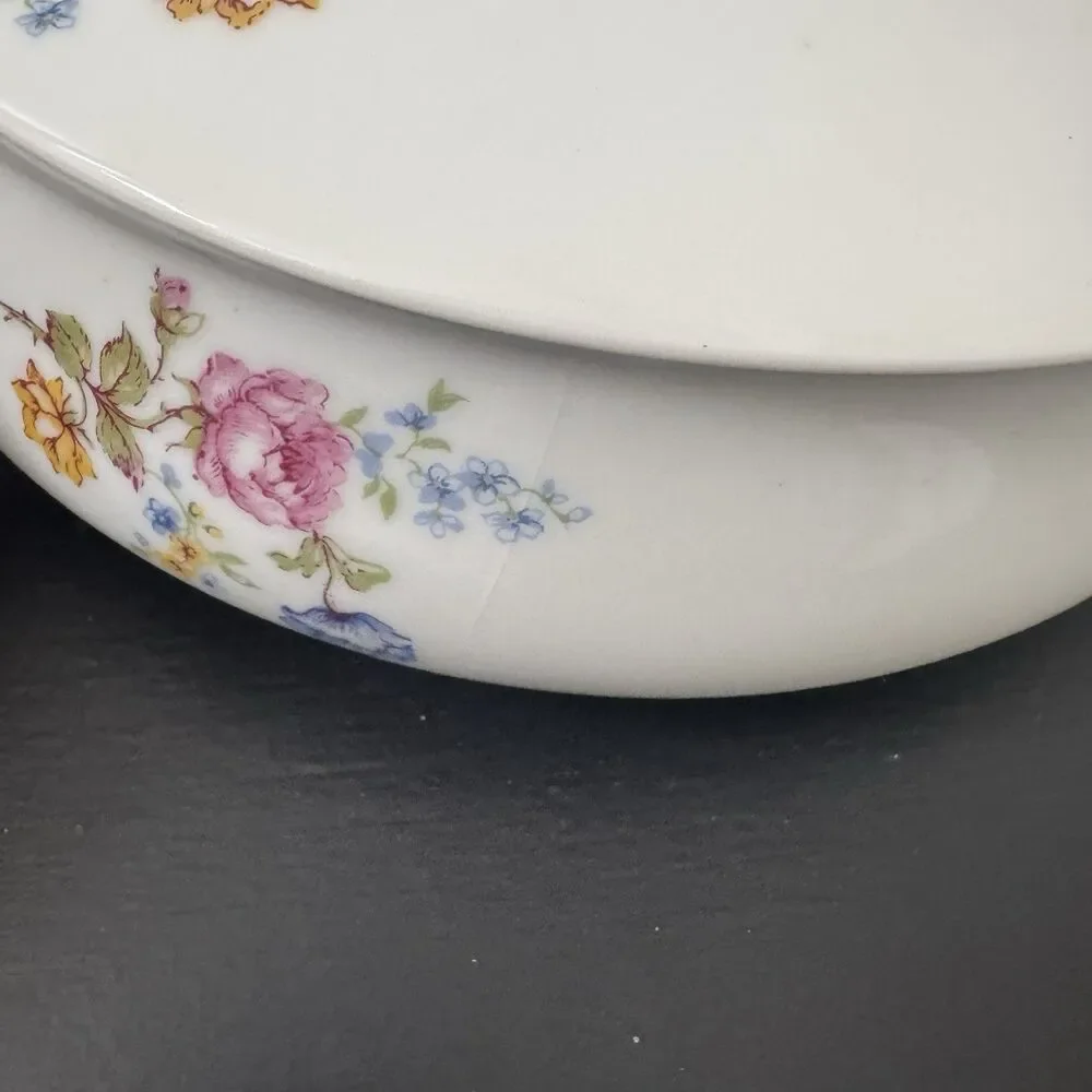 Haviland France ROSARIO‎ Vintage Vegetable Serving Dish Gold Trim Floral China